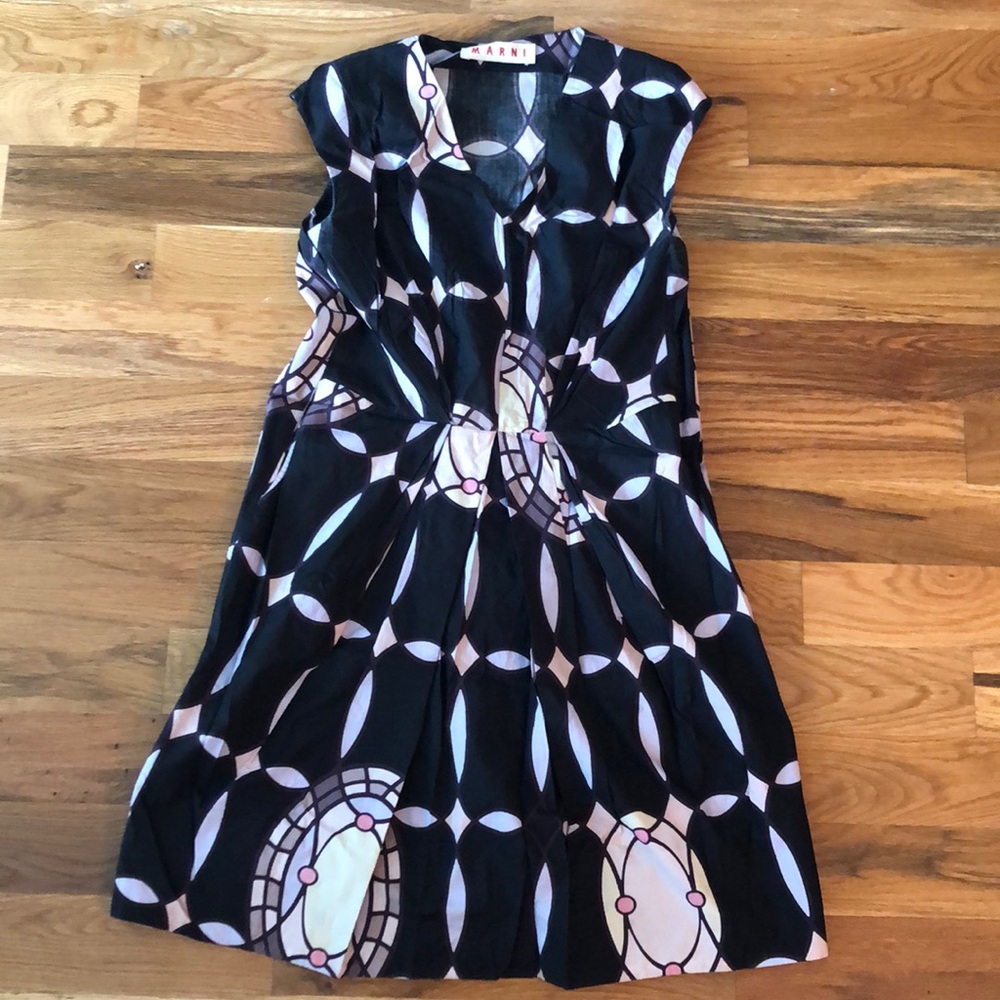 Marni colorful printed poplin dress size 38